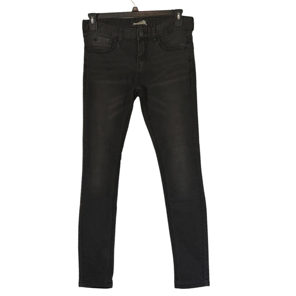 Free People We The Free Jeans Womens 29 Black Charcoal Skinny Faded Stretch